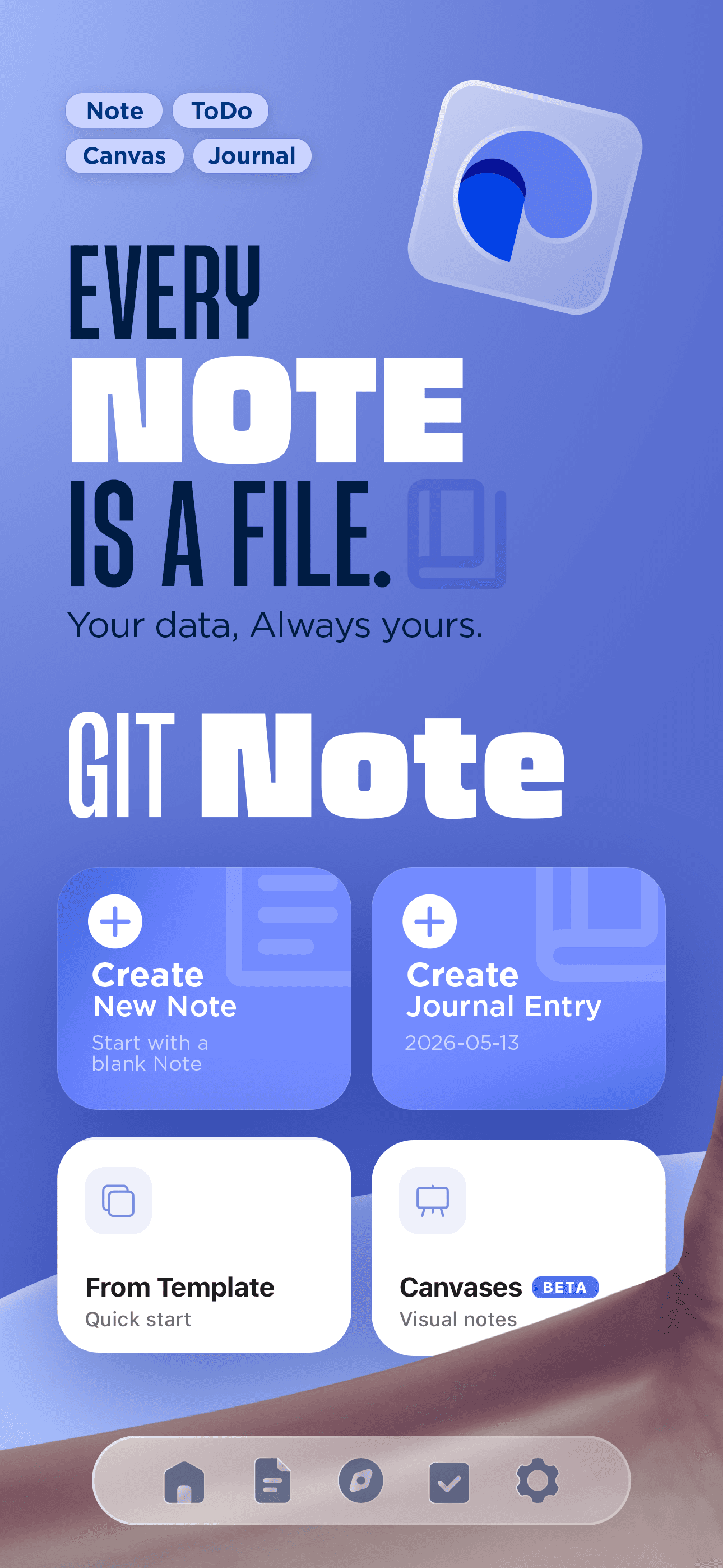 GitNotēs editor view